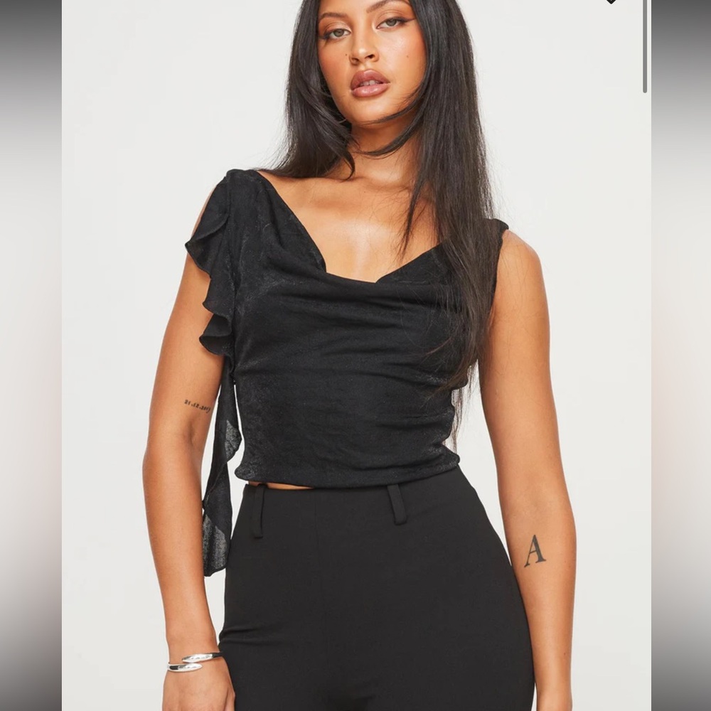 NWT Black Cowl Neck Tank